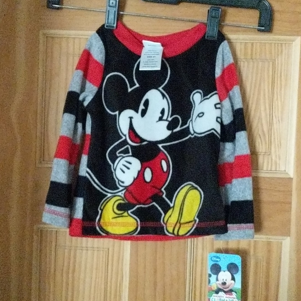 2T Disney Mickey mouse fleece pajama top
